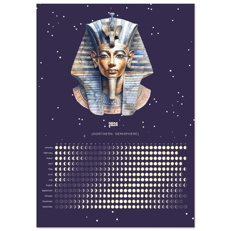 Mond Kalender 2024 Poster Calendar Mondkalender Ägypten Etsy