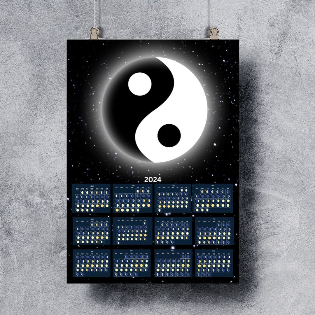 ZEN – Calendrier magique DIN A2 pour 2024 Feng Shui Yoga Relaxation  Méditation Yin Yang – Coffret cadeau Contenu : 1 calendrier, 1 carte de  Noël (2