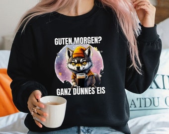 Dog Coffee Good Morning Very Thin Ice Cream Dog Sweatshirt Grumpy Dog Dog Coffee Saying Funny Gift Sweater Funny Coffee Sayings