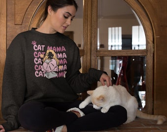 cat mama cute cat lovers sweatshirts