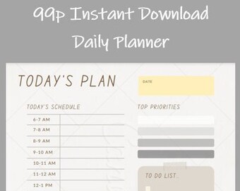 Daily Planner Instant Download Digital Download Printable To Do List Goal todo Plan Gift for Student to-do Cheap Planner Template to do list