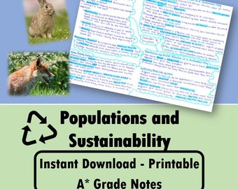 A Level Biology Revision Guide Population and Sustainability Study Note ALevel Biology AS Revision Note OCR AQA Edexcel Mindmap Bio A level