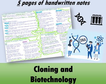 A Level Biology Revision Guide Biotechnology and Cloning Alevel Biology Note for college student study note bio alevel revision note biology