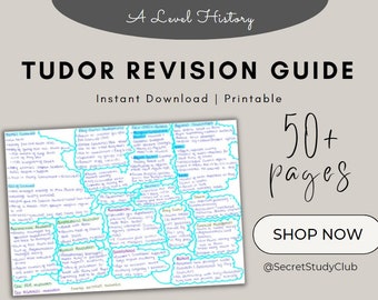 A Level History Revision Guide for ALevel History Tudor Study Note for AS and A Level History Tudor Mindmap History Complete Revision Guide
