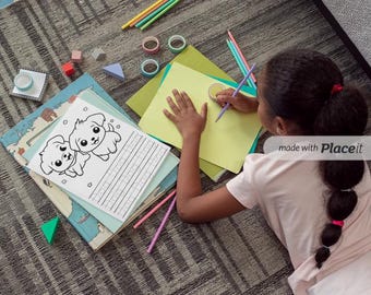 Fun Children Activity Book for Kids colouring and handwriting pages for writing practice for child colour book of animals for summer