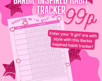 Habit Tracker for iPad Printable Habit Tracker Barbie Theme Pink it girl Planner for girl Planner barbie with affirmation positivity planner