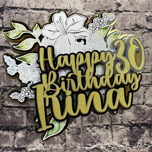 Flower Cake Topper Cake Dekoration for Woman Layered Cake Topper Happy Birthday Dekoration Cutting Topper Digital Topper SVG