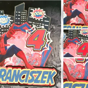 Spiderman Topper And Geburstag | LED Cake Topper | Personalisierter Kuchen Deco | SHAKE | Spiderman Tortenaufleger | Tortenstecker