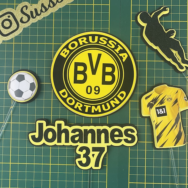 Borussia Dortmund Cake Topper I BVB Kuchen-Deko I Dortmund Fan Geburtstag I BVB Motiv Torten-Topper I Fußball I BVB I Dortmund I Cake I Tort