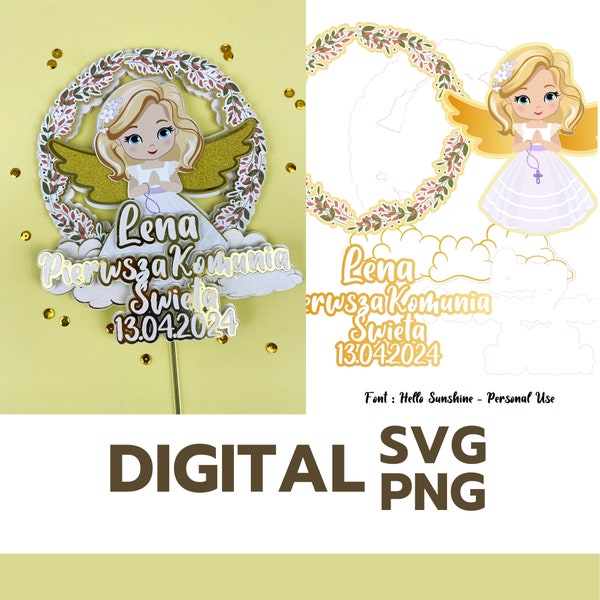 Communion Cake Topper SVG Digital File Cricut Files Instant Download