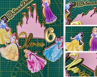 Princess Cake Topper I Prinzessin Tortenaufsatz I Disney Cake I Schneewittchen I Torten Topper für Mädchen I Tortenstecker I Kuchendeko