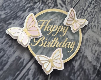 Cake Topper with Schmetterlinge Rustikalen Kuchen Dekoration Torten Dekoration Set Cake Topper Geburstag