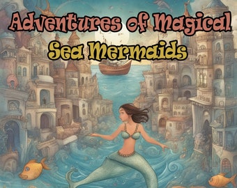 ONLY 1 LEFT In Stock! Adventures of Magical Sea Mermaids, A Children's Story Book, Digital E-book, Features 51 Pages