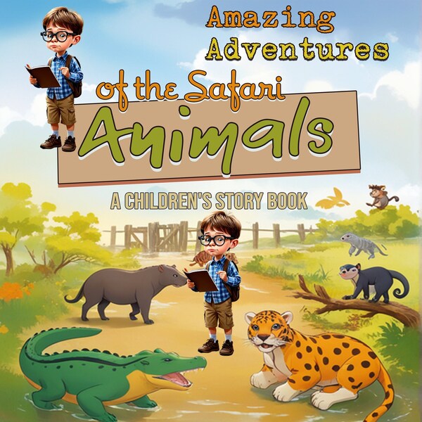 ONLY 1 LEFT In Stock! Amazing Adventures of the Safari Animals, Children Story Book, Digital E-book