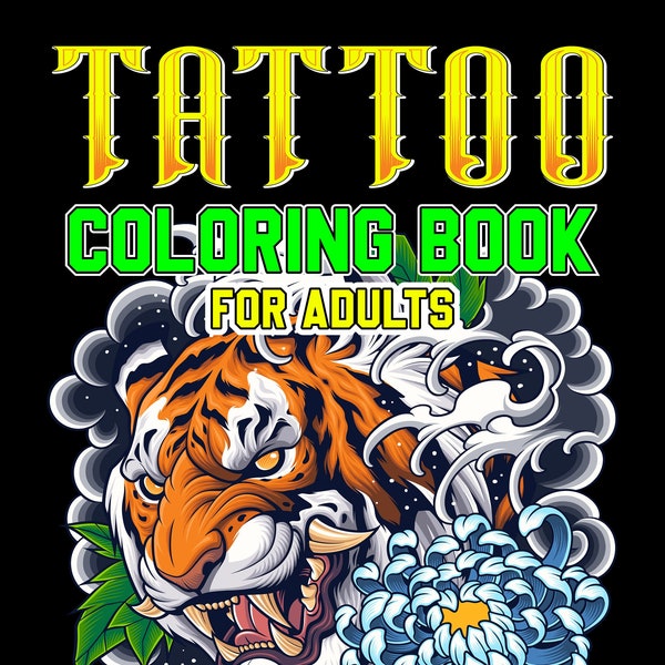 ONLY 1 LEFT In Stock! Tattoo Coloring Book for Adults, Features 25 Coloring Pages, Printable PDF Coloring Pages Instant Download