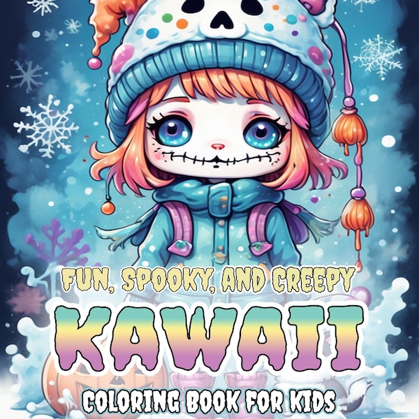 ONLY 1 LEFT In Stock! Fun, Spooky, and Creepy Kawaii Coloring Book, Features 25 Coloring Pages, Printable PDF Coloring Pages