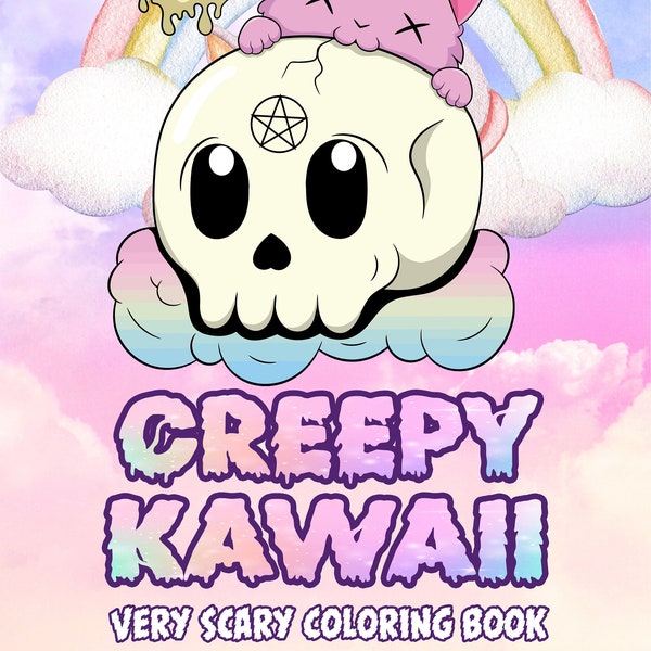 ONLY 1 LEFT In Stock! Creepy Kawaii Very Scary Coloring Book for Kids, Features 30 Coloring Pages, Printable PDF Coloring Pages