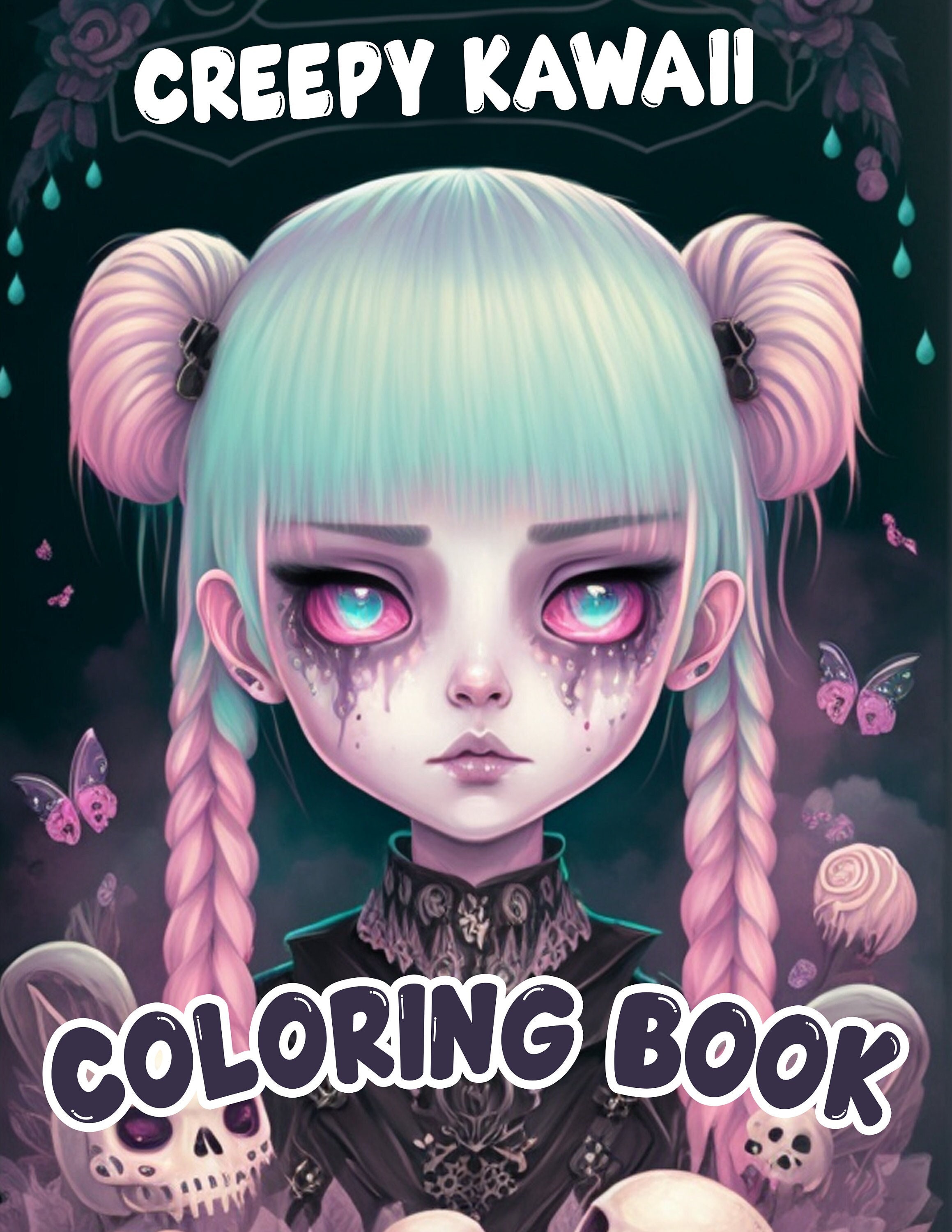 Kawaii Horror Coloring Book Kit KDP Graphic by BLDGtheBrand