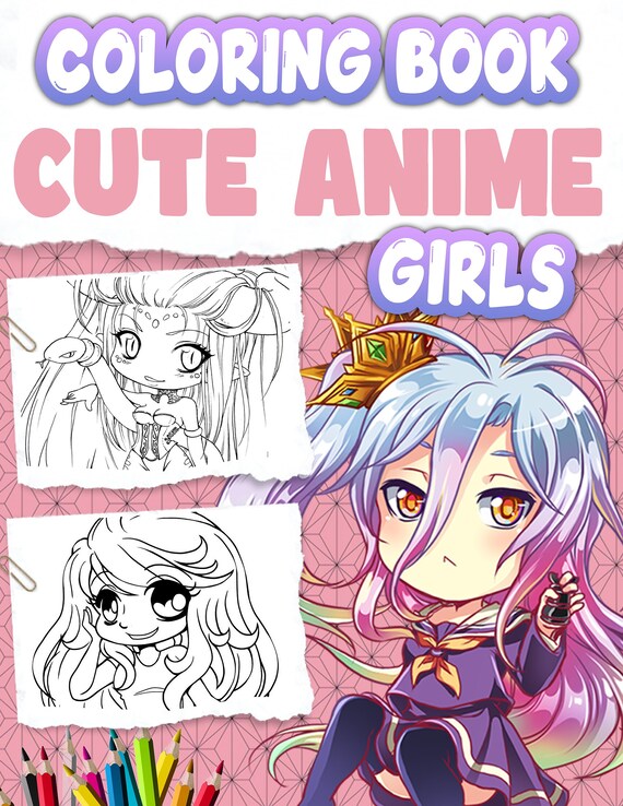 Anime Girls Coloring Book (Paperback)