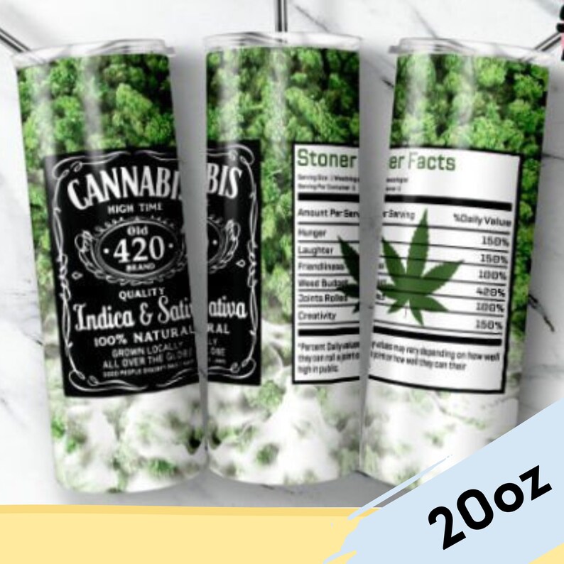 20oz Tumbler WEED Nutrition Facts Look Gift For 420 Etsy