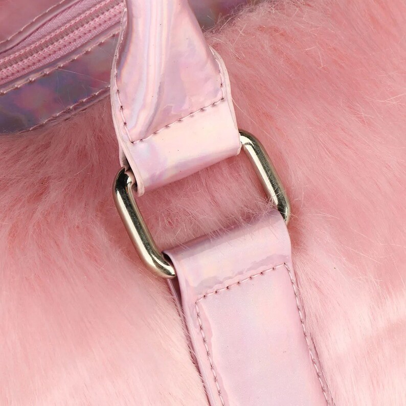 Sugar Thrillz Holographic Faux Fur Duffle Bag Y2K Rave Etsy