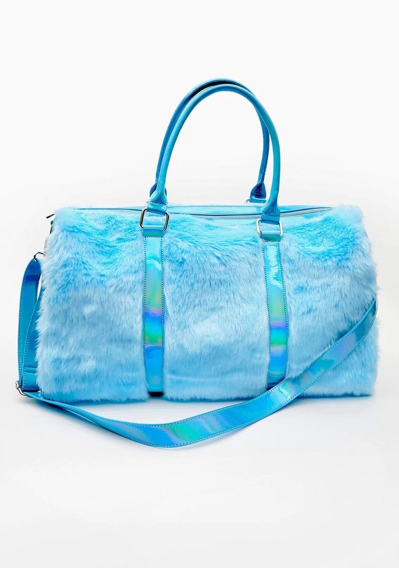 Sugar Thrillz Holographic Faux Fur Duffle Bag Y2K Rave Etsy