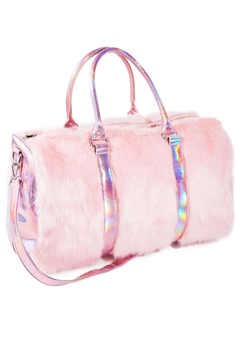 Sugar Thrillz Holographic Faux Fur Duffle Bag Y2K Rave Etsy