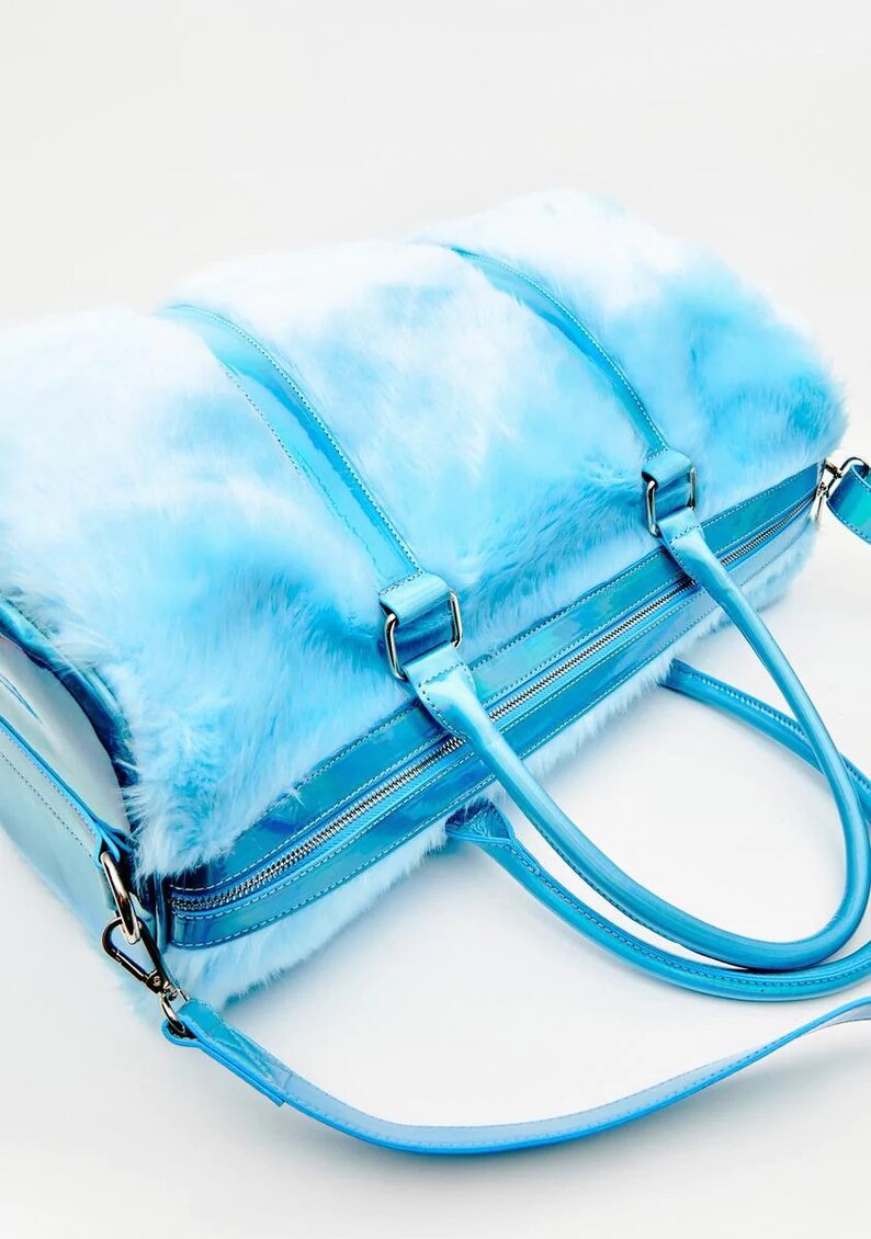 Sugar Thrillz Holographic Faux Fur Duffle Bag Y2K Rave Etsy