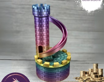 Castle Money Box • 3D Printed Knight's Castle Piggy Bank • Medieval Gift Idea • Coin Slide Decoration for Children & Adults • ART-AM