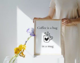 Koffiepauze, koffieliefde, keukenposterkoffie, koffieillustratie, posterkoffie, muurschilderingkoffie