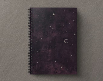 Celestial Notebook | Mystic Moon | Lined Or Blank Spiral Journal | Witchy Notebook | Witchy Diary | Moon Phases Journal | Celestial Journal