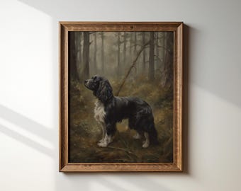 Arte murale stampabile / Arte delle creature del bosco / Arte stampabile Paesaggio verde malinconico / Arte murale vintage / Decorazione accademica scura /
