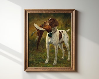 Traditional Wall Art | Vintage Dog Painting | Ralph Lauren Aesthetic Print Download | English Country Digital Art
