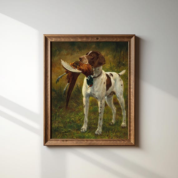 Traditional Wall Art | Vintage Dog Painting | Ralph Lauren Aesthetic Print Download | English Country Digital Art