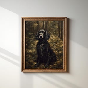 Moody Wall Art | Witchy Wall Art | |Printable Dog Art| Printable Art Landscape Green Moody | Animal Wall Art | Cottagecore | Dark Academia