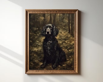 Moody Wall Art | Witchy Wall Art | |Printable Dog Art| Printable Art Landscape Green Moody | Animal Wall Art | Cottagecore | Dark Academia