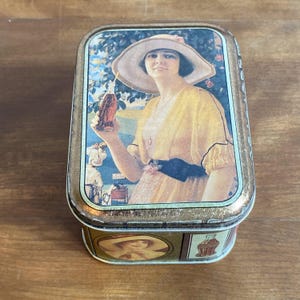 Empty 1988 Bristol Ware Coca Cola Tin, Portrait of Woman drinking Coke, 4 inches