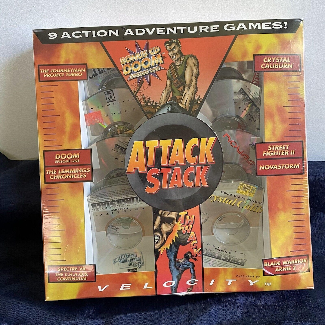 VTG Attack Stack 9 Action Adventure Games PC Bundle Sealed, Doom ...