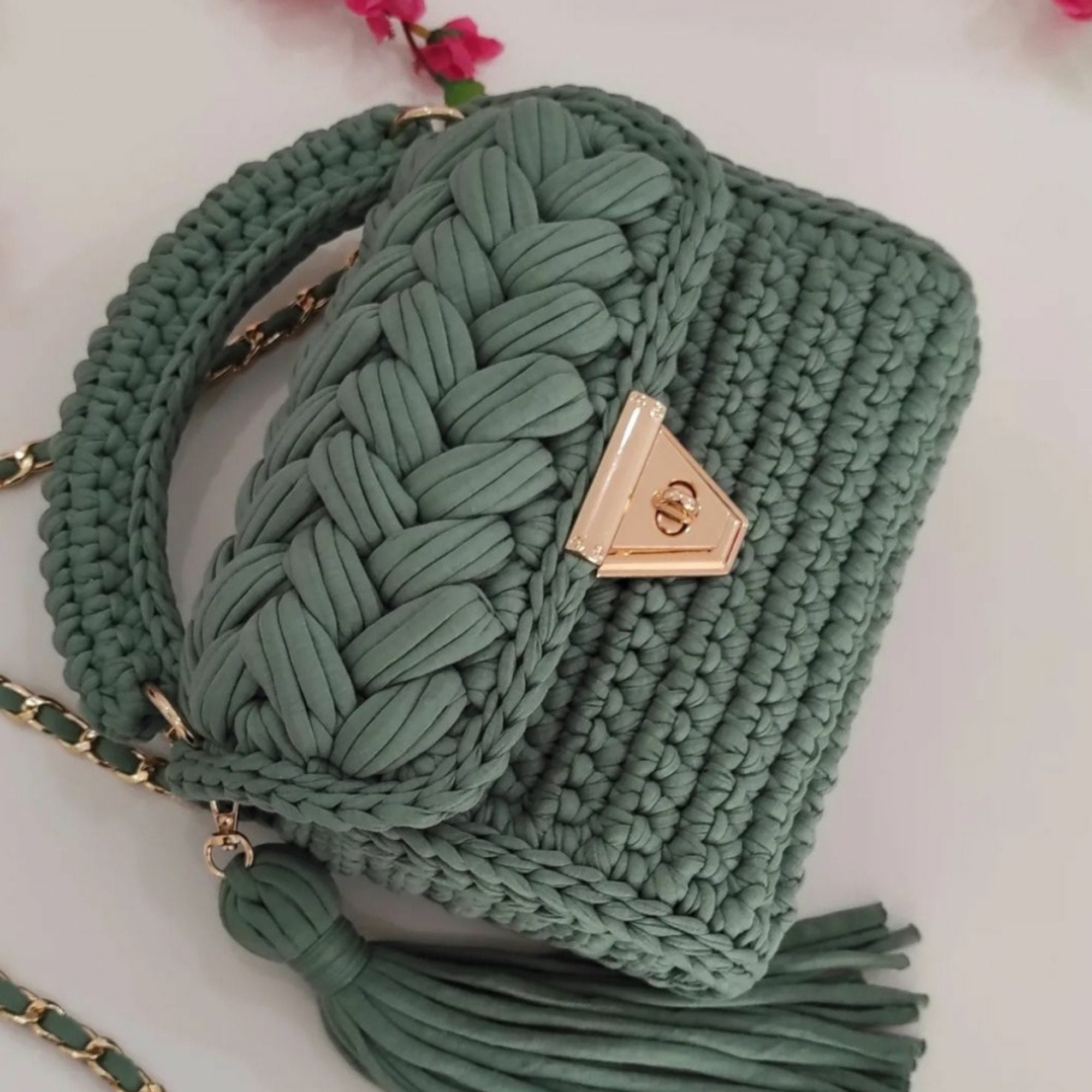  Erichman Women Fashion Straw Handmade Crochet Backpack