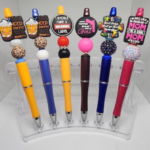 Funny Beaded Pens | Sarcastic Sassy Pen Collection | Coffee, Mom Life & Attitude Quotes | Refillable Ballpoint Pens | Gift for Coworkers