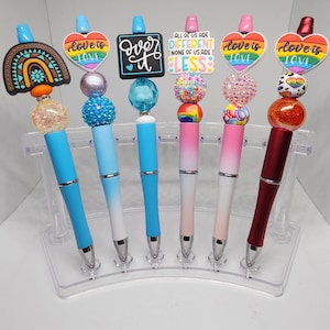 Colorful Beaded Pens | Pride & Inspirational Pen Collection | Rainbow Pens with Sayings | Gift for everyone