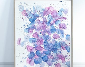 PAP smear cytology, 16x20”, Original Watercolor, Pathology Medical Art