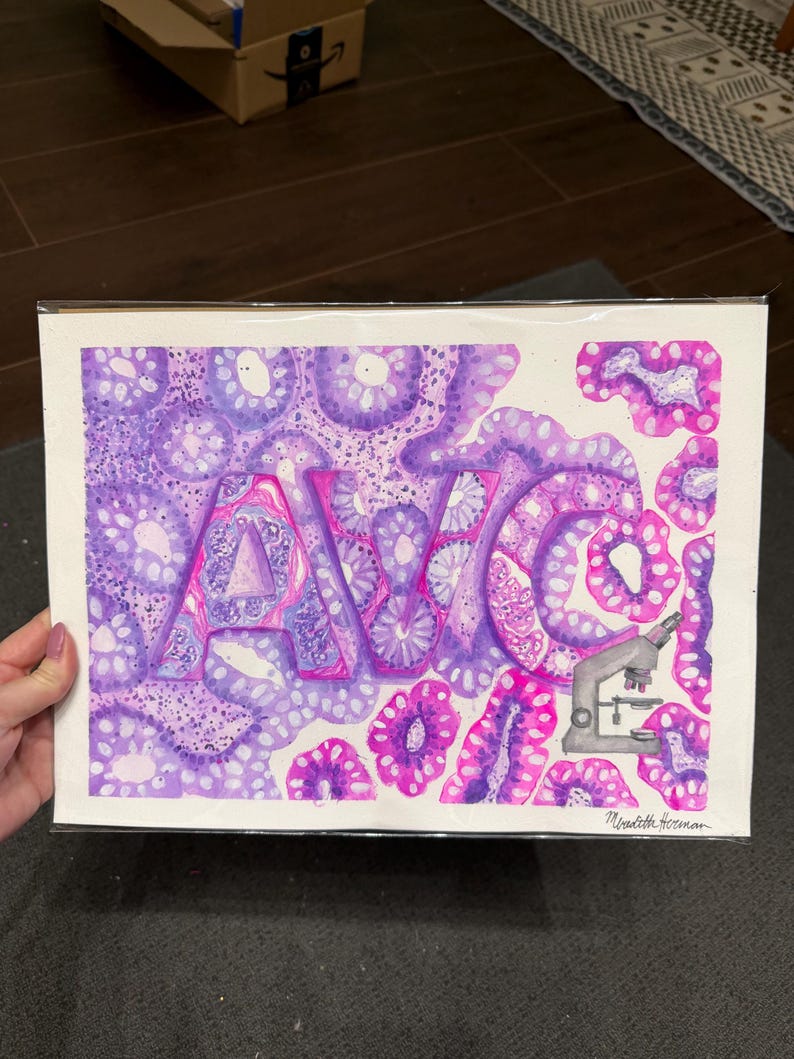 Individuelle Aquarellmalerei zum Thema Pathologie | Personalisiertes Geschenk aus der Medizinkunst Bild 9