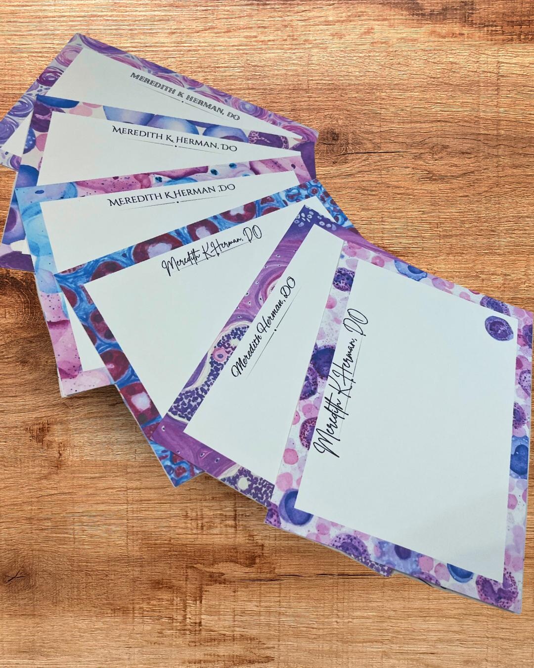 Personalized Monogram Pathology Notecards, 5x7