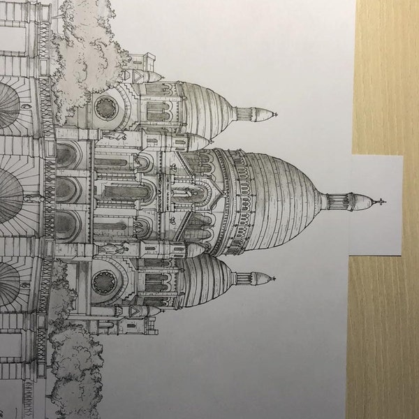 Drawing of the Basilica of the Sacred Heart