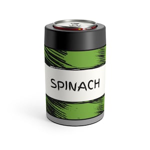 Popeye Spinach Can Holder - Stainless Steel Drink Holder for 12oz Cans and Bottles - Popeye Fan Gift