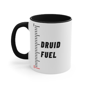 DnD Druid Mug - &quot;Druid Fuel&quot; Dungeons and Dragons - Limited Edition Ceramic Cup for D&D Players