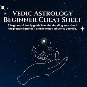 Hoja de referencia de planetas de astrología védica (PDF) / Significado de los grahas, rasgos planetarios, libro de trabajo de la carta natal