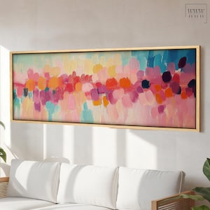 Colorful Brushstrokes Framed Canvas Print: Modern Horizontal Wall Art