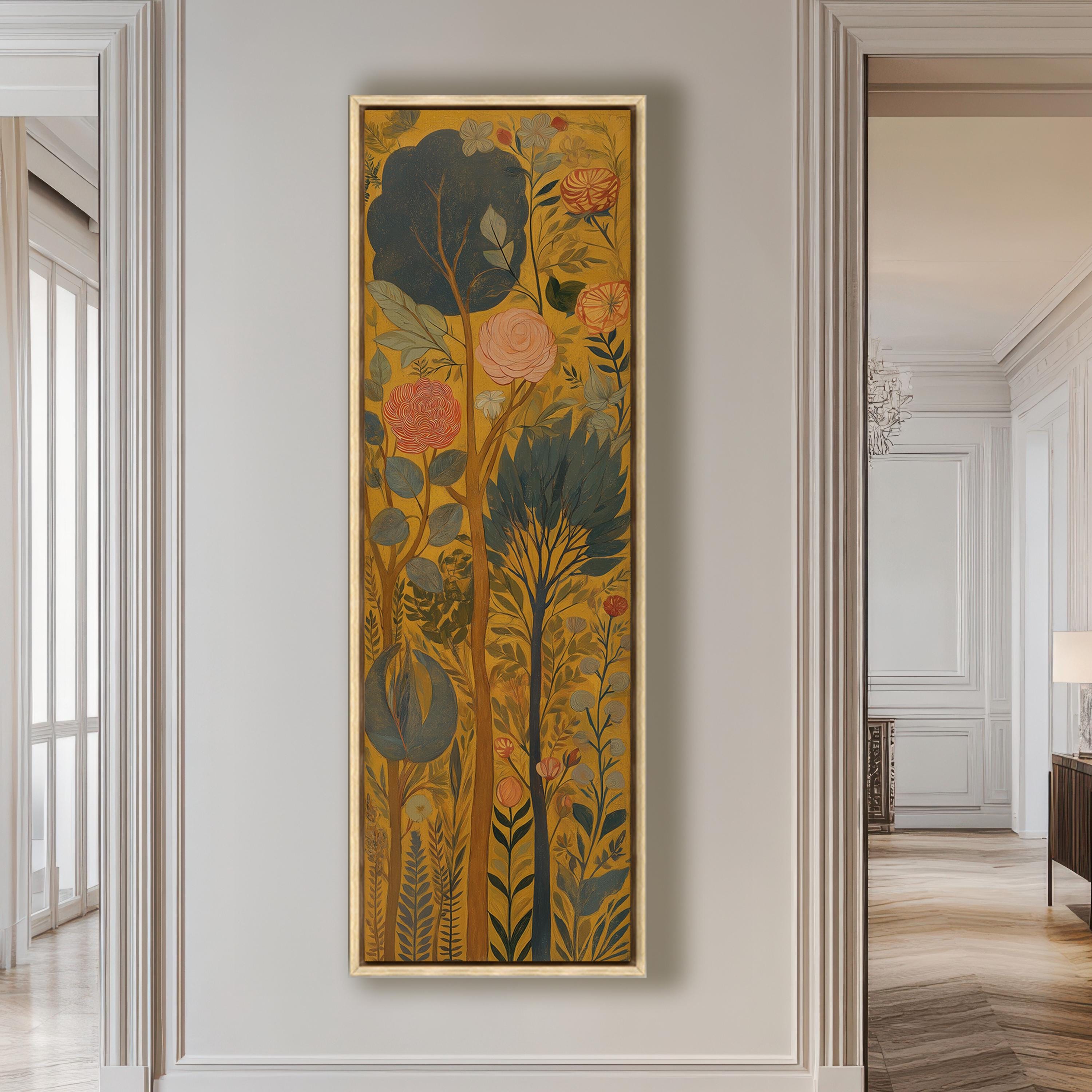 Vintage Rose Botanical Framed Canvas Print: Earthy Floral Wall Art - Etsy